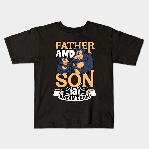 The dream team - father and son Kids T-Shirt by Modern Medieval Design